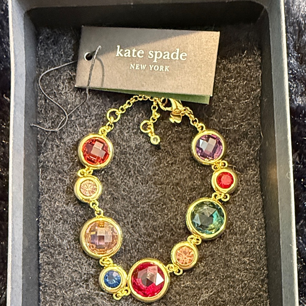 Kate Spade on the dot Gold Bracelet with Colorful Gems - Picture 3 of 5